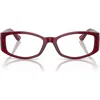 Versace 54mm Rectangular Optical Glasses In Bordeaux