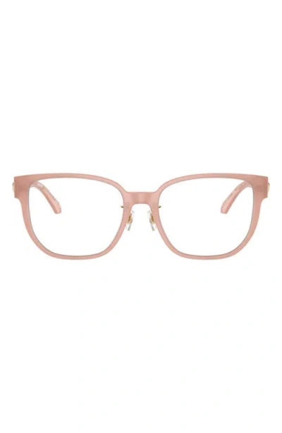 Versace 54mm Square Optical Galsses In Opal Pink