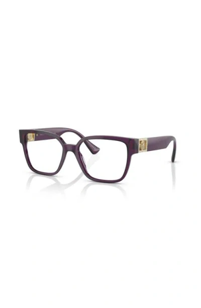 Versace 54mm Square Optical Glasses In Blue