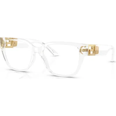 Versace 54mm Square Optical Glasses In Transparent