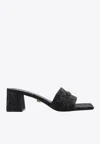 Versace 60mm Barocco-jacquard Slip-on Mules In Black