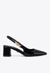 VERSACE 55 MEDUSA'95 SLINGBACK PUMPS IN PATENT LEATHER