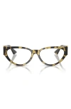 Versace 55mm Cat Eye Optical Glasses In Dark Havana