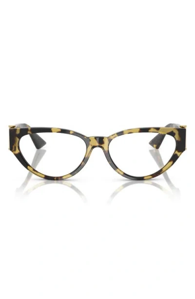 Versace 55mm Cat Eye Optical Glasses In Dark Havana