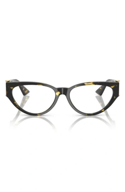 Versace 55mm Cat Eye Optical Glasses In Havana