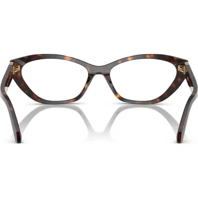 Versace 55mm Cat Eye Optical Glasses In Havana