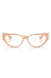 Versace 55mm Cat Eye Optical Glasses In Light Beige