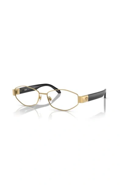 Versace 55mm Irregular Optical Glasses In Gold