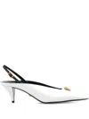 Versace 55mm Medusa Leather Pumps In White