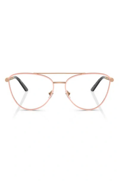 Versace 55mm Metal Cateye Optical Glasses In Rose Gold