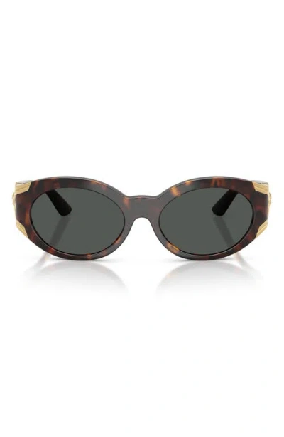 Versace Eyewear Oval Frame Sunglasses In Black