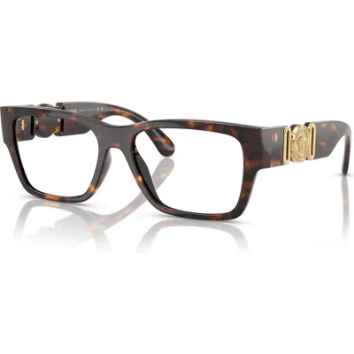 Versace 55mm Pillow Optical Glasses In Havana