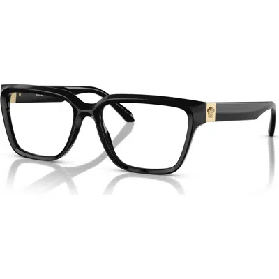 Versace 55mm Rectangle Optical Glasses In Black