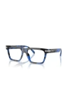 Versace 53mm Rectangle Optical Glasses In Blue
