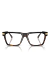 Versace 55mm Rectangle Optical Glasses In Black Havana