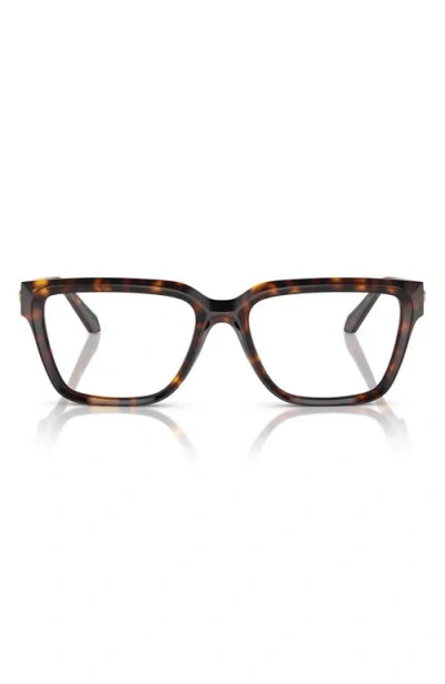 Versace 55mm Rectangle Optical Glasses In Havana
