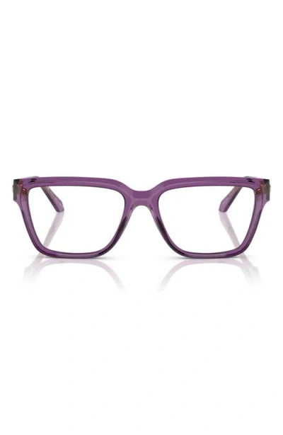 Versace 55mm Rectangle Optical Glasses In Violet