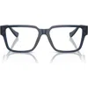 Versace 55mm Rectangular Optical Glasses In Black