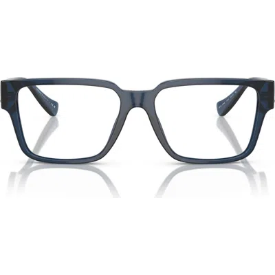 Versace 55mm Rectangular Optical Glasses In Black