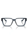 Versace 55mm Rectangular Optical Glasses In Blue Transparent