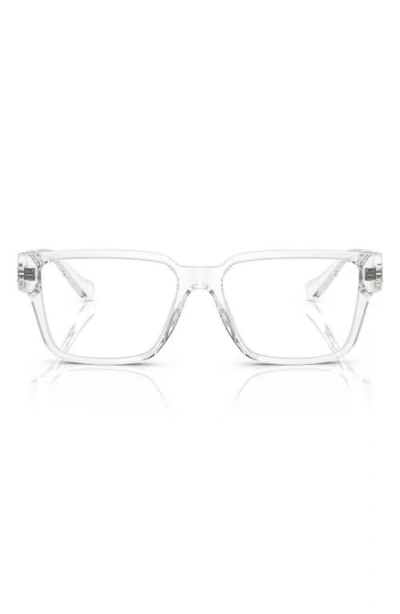 Versace 55mm Rectangular Optical Glasses In Crystal