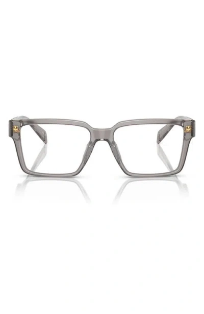 Versace 55mm Rectangular Optical Glasses In Gray
