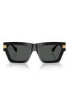 Versace 55mm Rectangular Sunglasses In Black