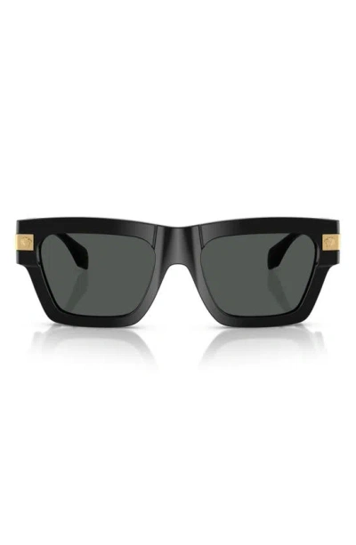 Versace 55mm Rectangular Sunglasses In Black