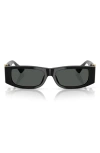 Versace 55mm Rectangular Sunglasses In Dark Grey