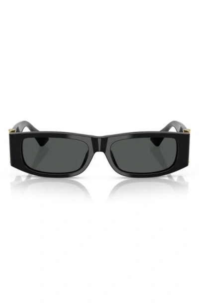 Versace 55mm Rectangular Sunglasses In Dark Grey