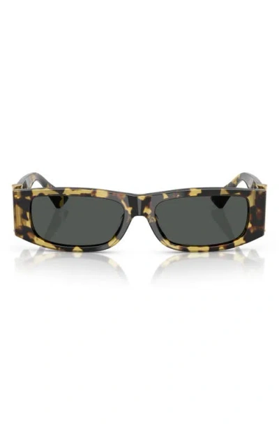 Versace 55mm Rectangular Sunglasses In Havana