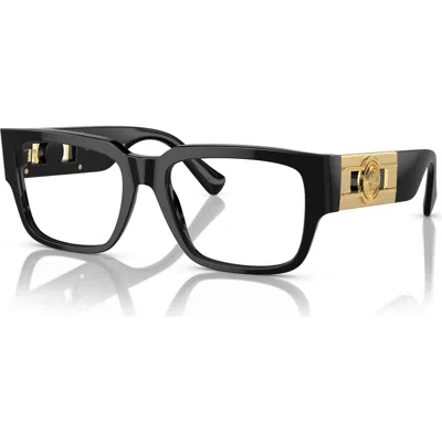 Versace 55mm Square Optical Glasses In Black