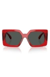 Versace Ve4384b528073 Square-frame Sunglasses In Transparent Red