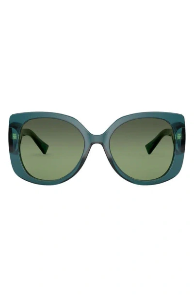 Versace 56mm Butterfly Sunglasses In Green