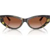 Versace Bright Greca Embellished Cat-eye Sunglasses In Havana