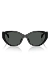 Versace 56mm Gradient Oval Sunglasses In Black