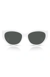 Versace 56mm Gradient Oval Sunglasses In White