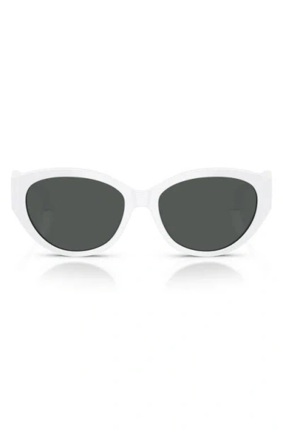 Versace 56mm Gradient Oval Sunglasses In White