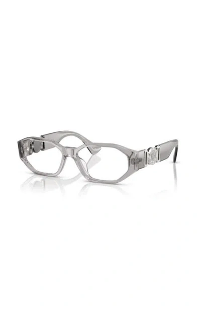 Versace 56mm Irregular Optical Glasses In Gray