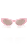 Versace Bright Greca Embellished Cat-eye Sunglasses In Pink