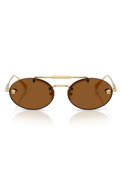 Versace 56mm Oval Sunglasses In Brown