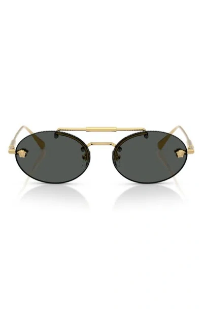 Versace 56mm Oval Sunglasses In Green