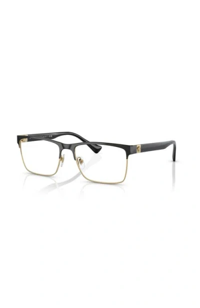 Versace 56mm Rectangle Optical Glasses In Brown