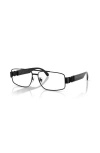 Versace 56mm Rectangle Optical Glasses In Black