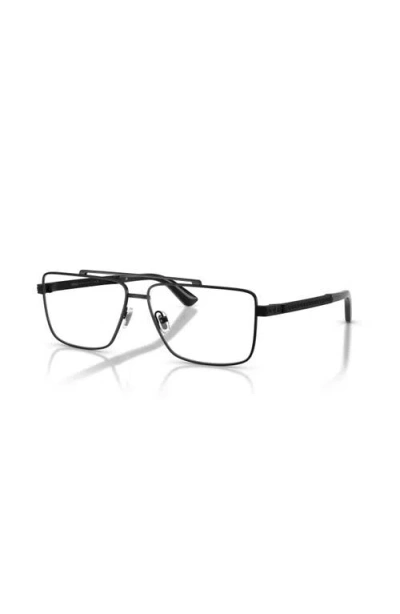 Versace 56mm Rectangle Optical Glasses In Black