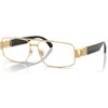 Versace 56mm Rectangle Optical Glasses In Gold