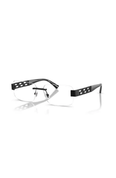 Versace 56mm Rectangle Optical Glasses In Metallic