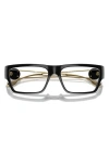Versace 56mm Rectangle Optical Glasses In Shiny Black/gold