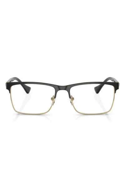 Versace 56mm Rectangular Optical Glasses In Black