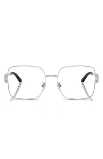 Versace 56mm Square Optical Glasses In Silver